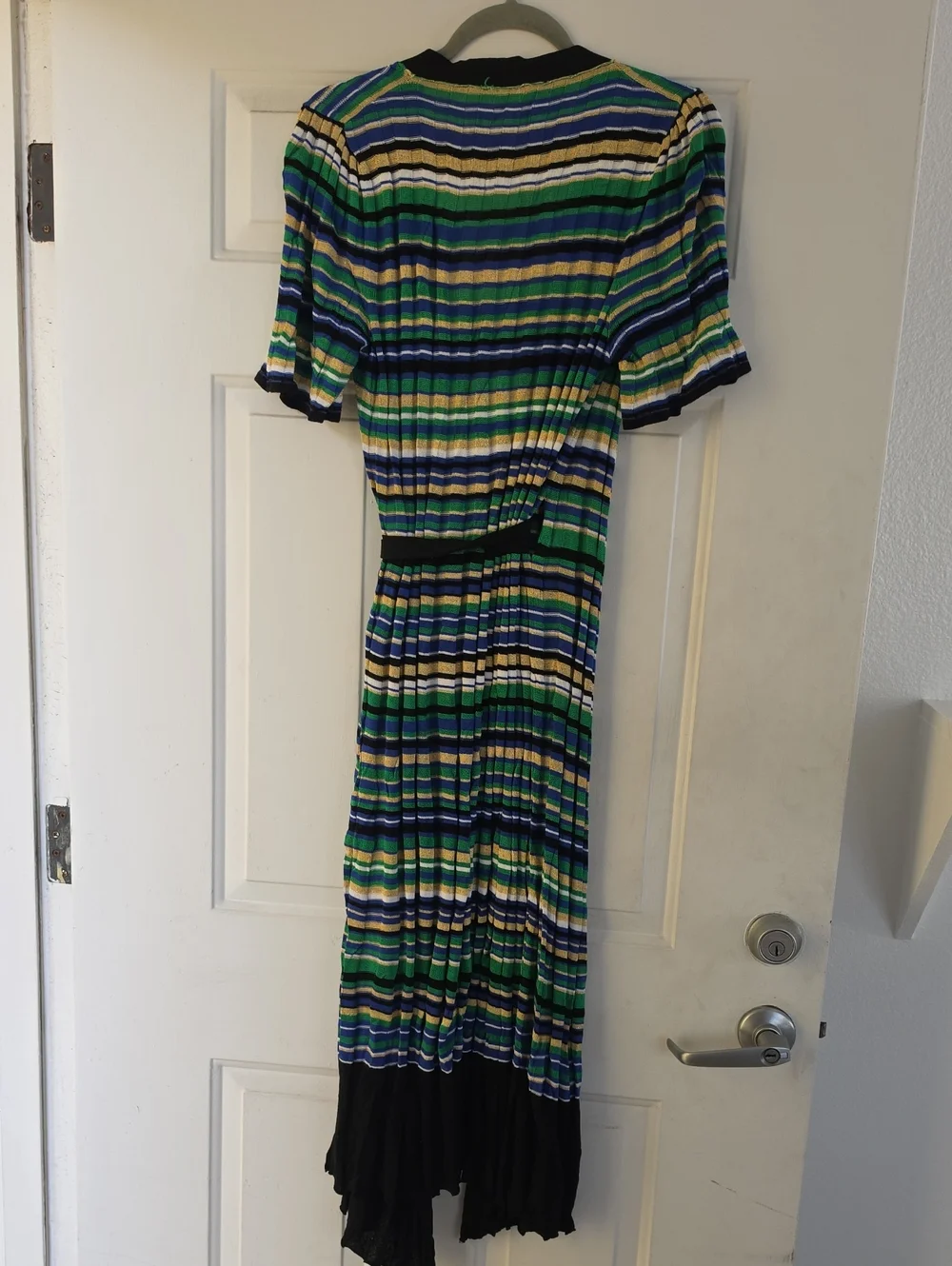 MAJE Ramacca Striped Knitted Maxi Wrap Dress